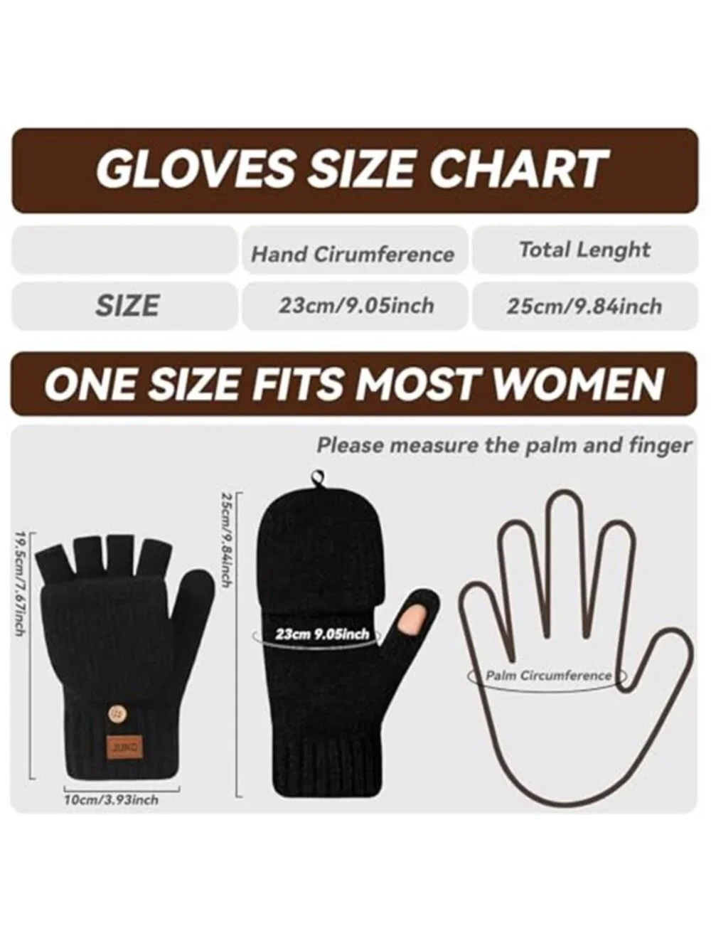 2 Pairs Unisex Winter Mittens Fingerless Gloves Upgraded Warm and Soft Thermal